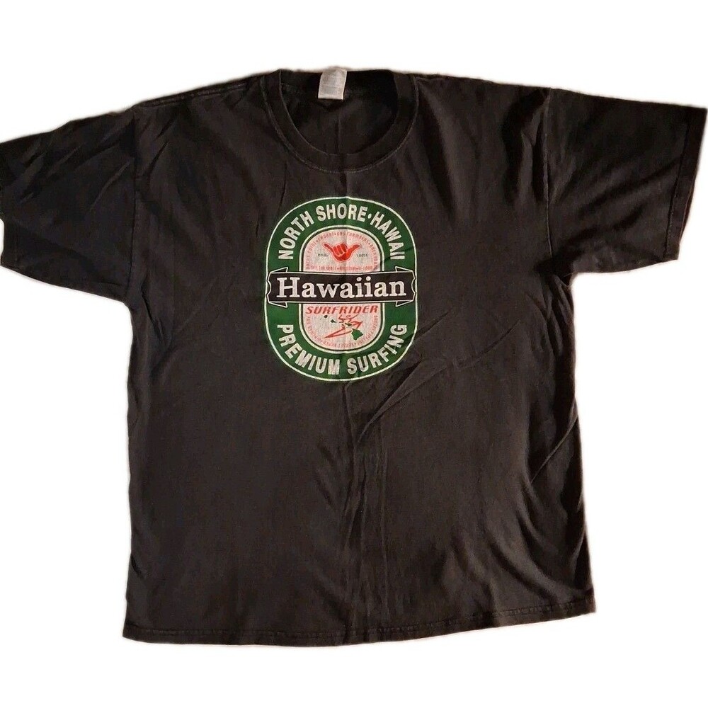 Hawaii North Shore Surfing Surf Tee Heineken Beer Parody T Shirt Mens XL